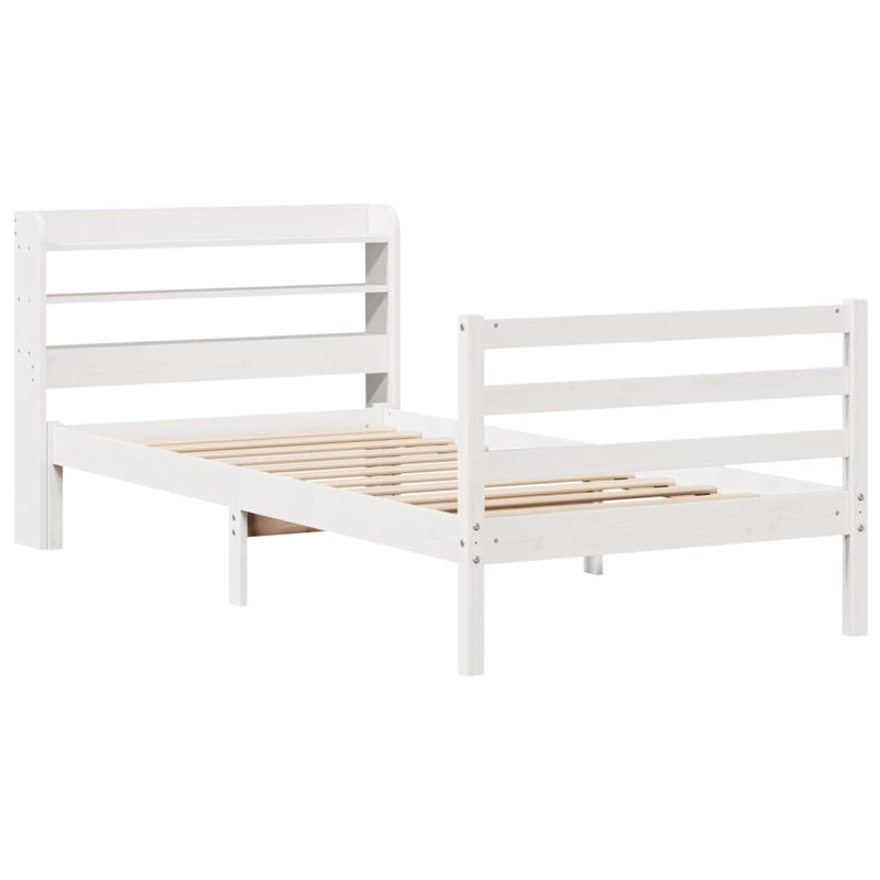 vidaXL fehér ágykeret fejtámlával matrac nélkül 100x200 cm