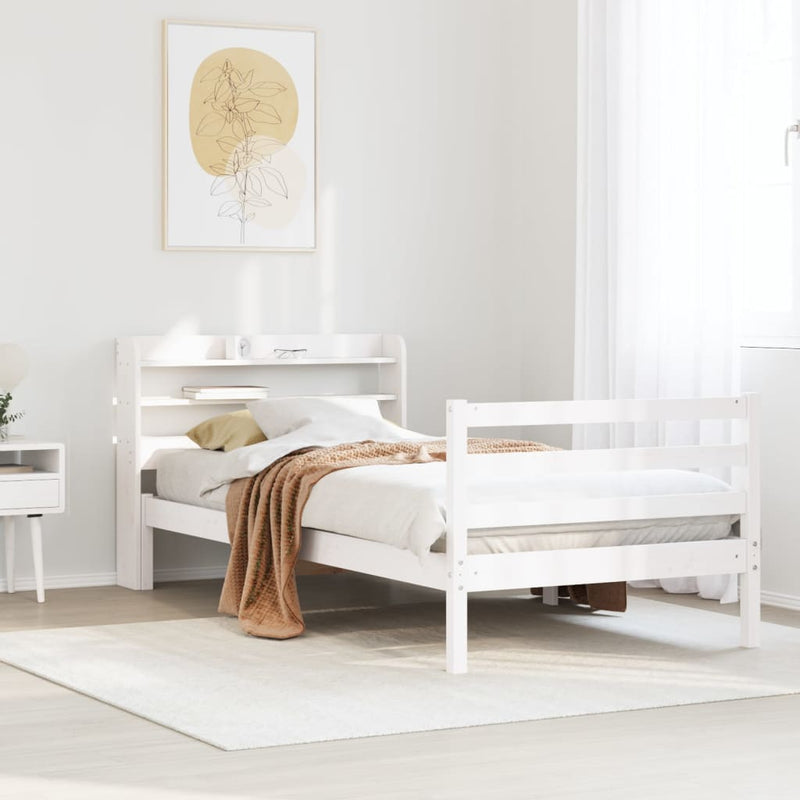 vidaXL fehér ágykeret fejtámlával matrac nélkül 100x200 cm