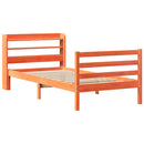 vidaXL viaszbarna tömör fenyőfa ágy matrac nélkül 75 x 190 cm