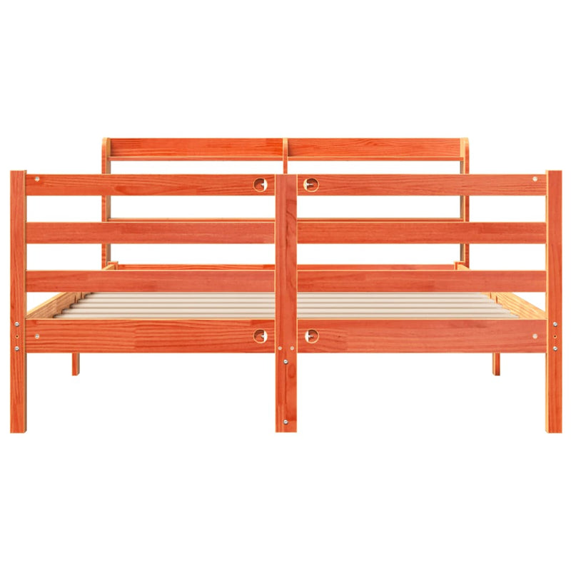 vidaXL viaszbarna tömör fenyőfa ágy matrac nélkül 150 x 200 cm