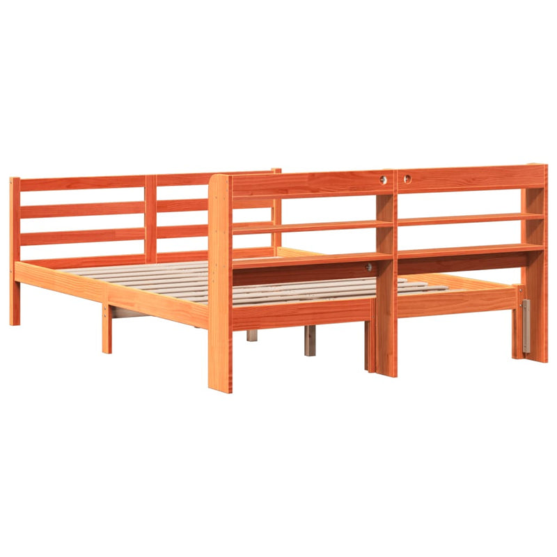 vidaXL viaszbarna tömör fenyőfa ágy matrac nélkül 160 x 200 cm