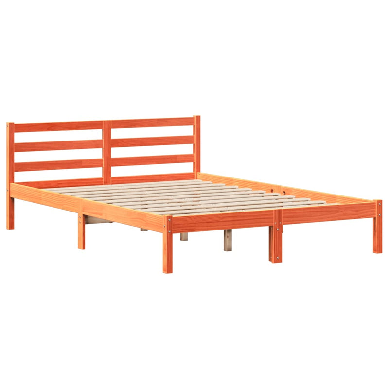 vidaXL viaszbarna tömör fenyőfa ágy matrac nélkül 160 x 200 cm
