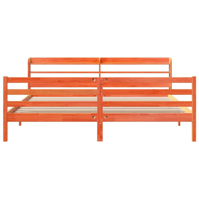 vidaXL viaszbarna tömör fenyőfa ágy matrac nélkül 180 x 200 cm