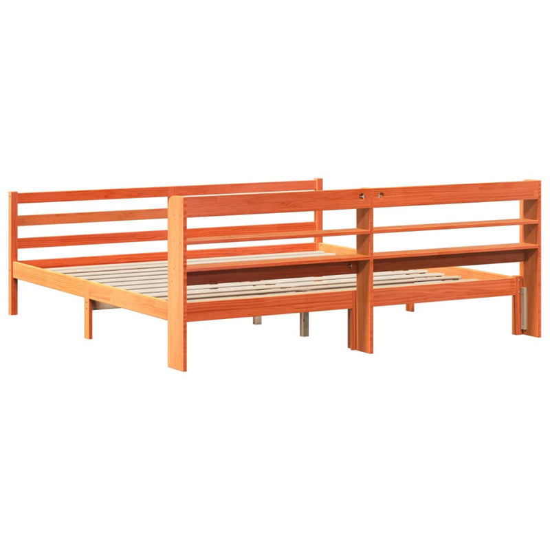 vidaXL viaszbarna tömör fenyőfa ágy matrac nélkül 180 x 200 cm