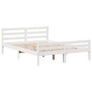vidaXL fehér tömör fenyőfa ágykeret fejtámlával 135 x 190 cm
