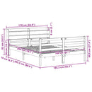 vidaXL tömör fenyőfa ágykeret fejtámlával 160 x 200 cm