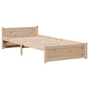 vidaXL tömör fenyőfa ágykeret fejtámlával 90 x 190 cm