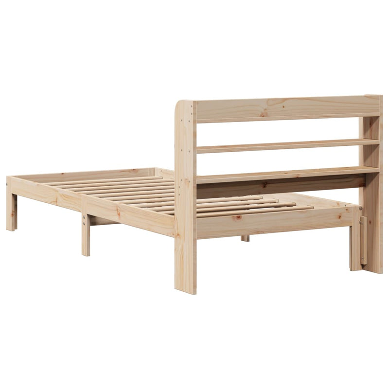 vidaXL tömör fenyőfa ágykeret fejtámlával 75 x 190 cm