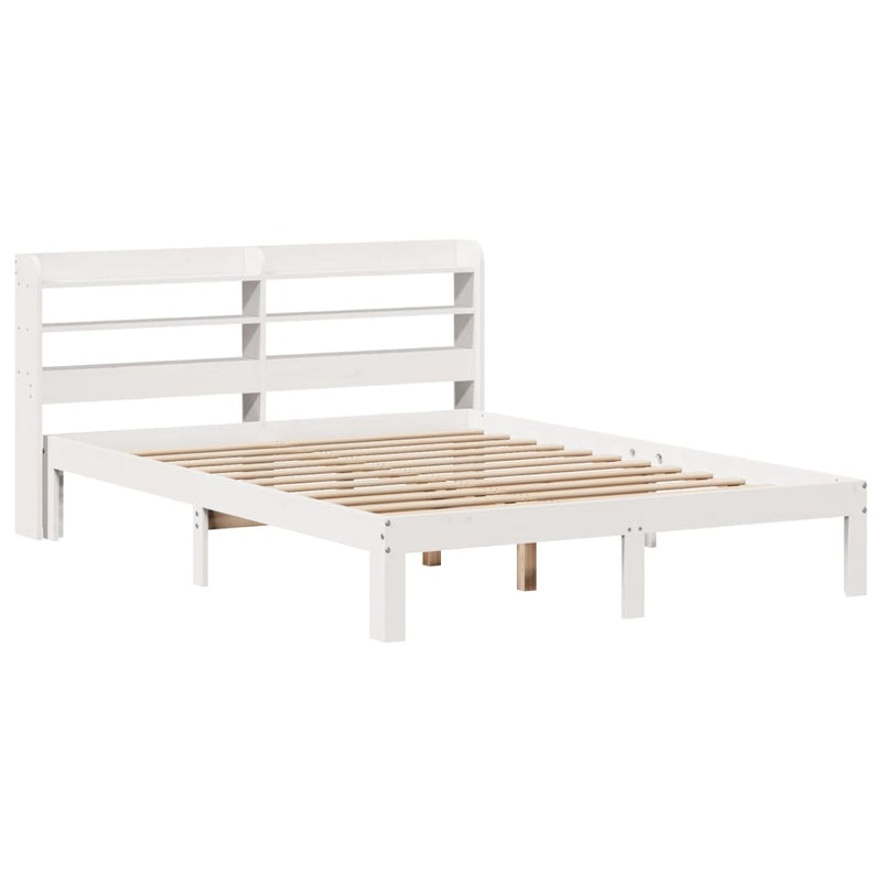 vidaXL fehér tömör fenyőfa ágykeret fejtámlával 120 x 190 cm
