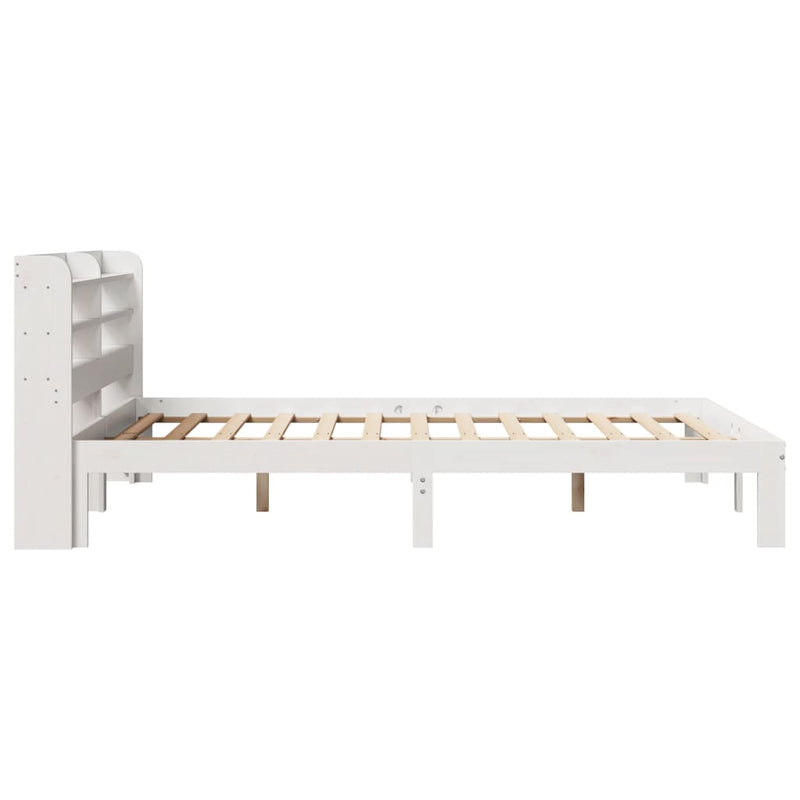 vidaXL fehér tömör fenyőfa ágykeret fejtámlával 120 x 190 cm