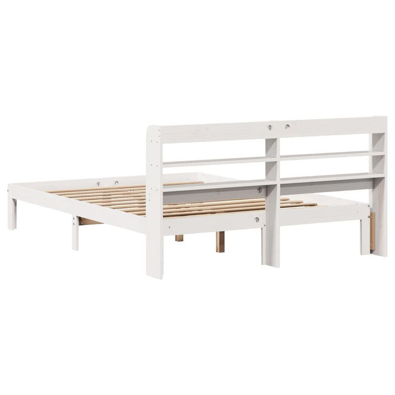vidaXL fehér tömör fenyőfa ágykeret fejtámlával 120 x 190 cm