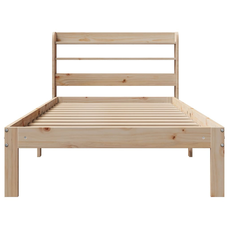 vidaXL tömör fenyőfa ágykeret fejtámlával 100 x 200 cm