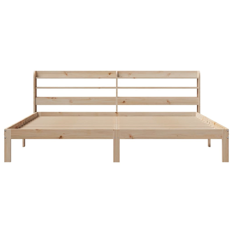 vidaXL tömör fenyőfa ágykeret fejtámlával 200 x 200 cm