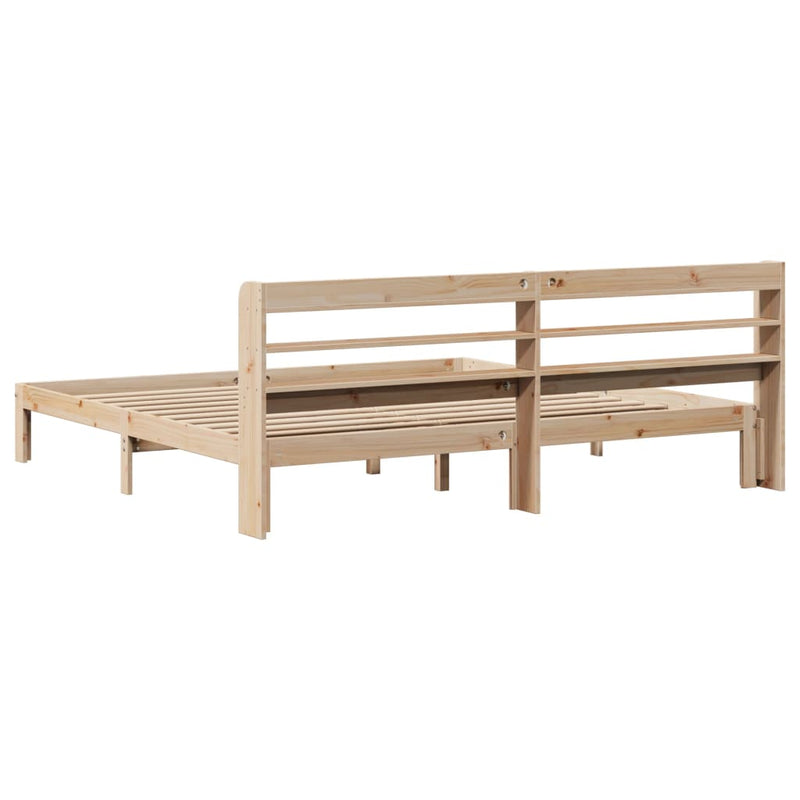 vidaXL tömör fenyőfa ágykeret fejtámlával 200 x 200 cm