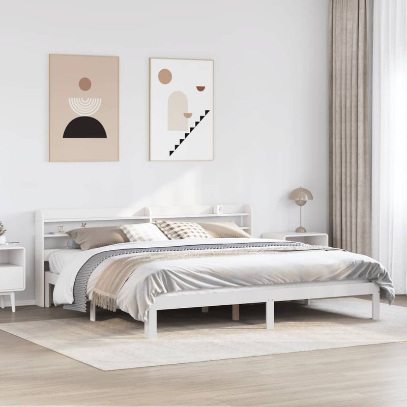 vidaXL fehér ágykeret fejtámlával matrac nélkül 200x200 cm