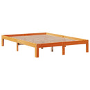vidaXL viaszbarna tömör fenyőfa ágy matrac nélkül 135 x 190 cm