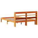 vidaXL viaszbarna tömör fenyőfa ágy matrac nélkül 135 x 190 cm