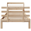 vidaXL tömör fenyőfa ágykeret fejtámlával 75 x 190 cm