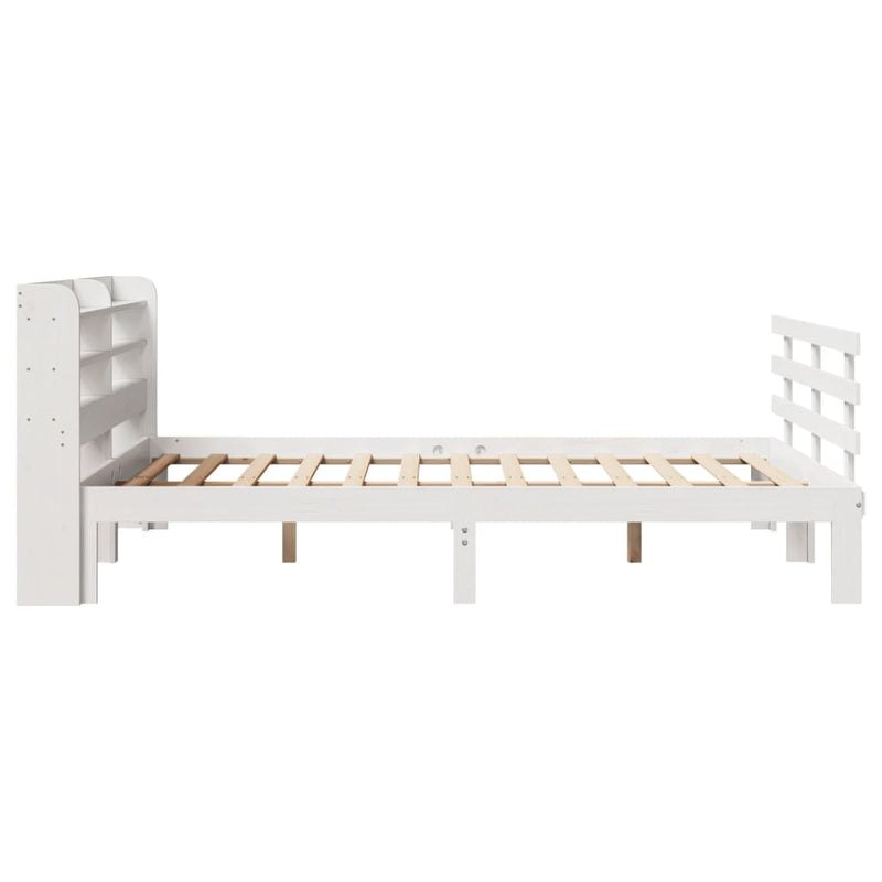 vidaXL fehér tömör fenyőfa ágykeret fejtámlával 135 x 190 cm