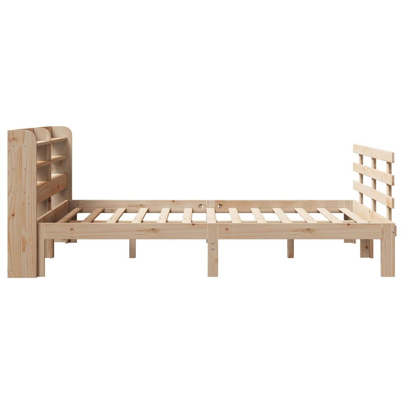 vidaXL tömör fenyőfa ágykeret fejtámlával 120 x 200 cm