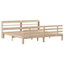 vidaXL tömör fenyőfa ágykeret fejtámlával 200 x 200 cm