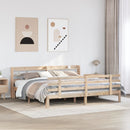 vidaXL tömör fenyőfa ágykeret fejtámlával 200 x 200 cm