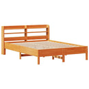 vidaXL viaszbarna tömör fenyőfa ágy matrac nélkül 135 x 190 cm
