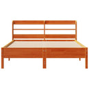 vidaXL viaszbarna tömör fenyőfa ágy matrac nélkül 135 x 190 cm