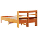 vidaXL viaszbarna tömör fenyőfa ágy matrac nélkül 75 x 190 cm