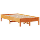 vidaXL viaszbarna tömör fenyőfa ágy matrac nélkül 75 x 190 cm