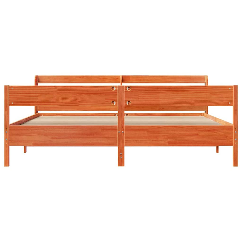 vidaXL viaszbarna tömör fenyőfa ágy matrac nélkül 180 x 200 cm