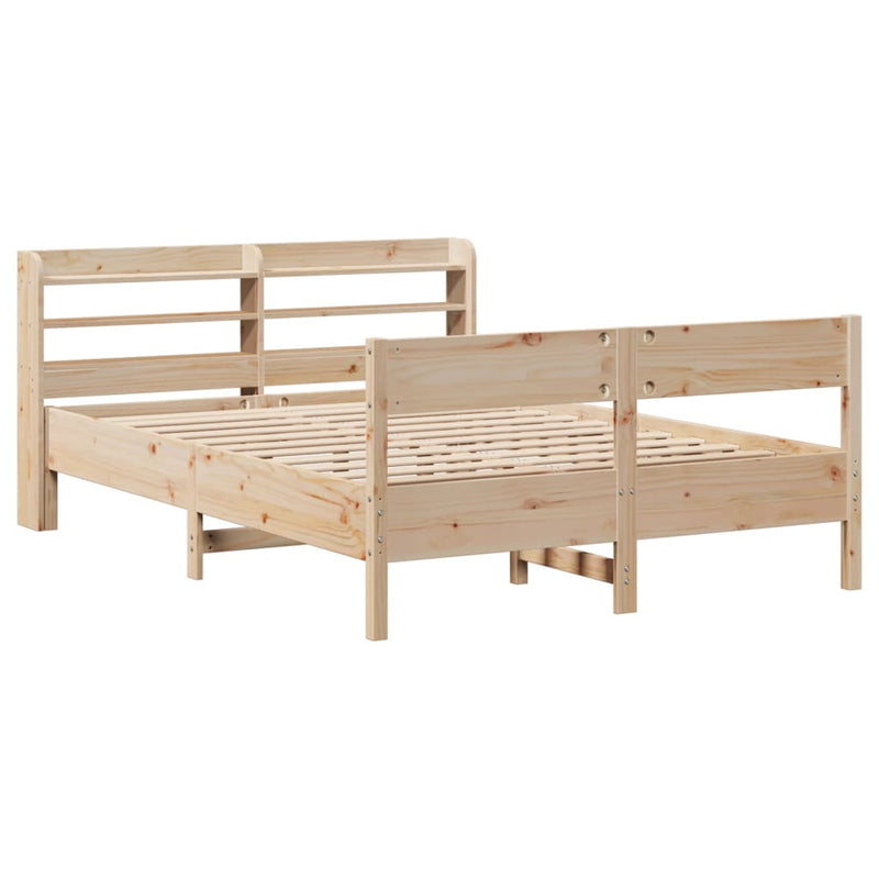 vidaXL tömör fenyőfa ágy matrac nélkül 150x200 cm
