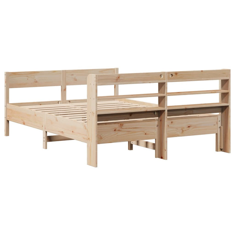 vidaXL tömör fenyőfa ágy matrac nélkül 150x200 cm
