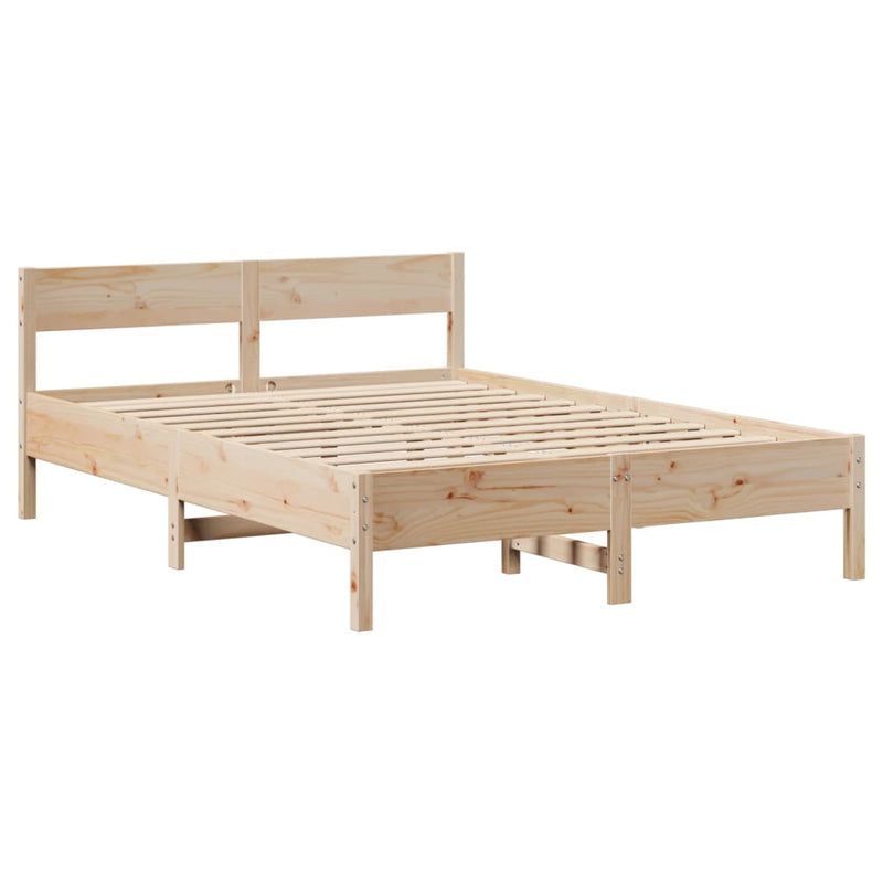 vidaXL tömör fenyőfa ágy matrac nélkül 150x200 cm