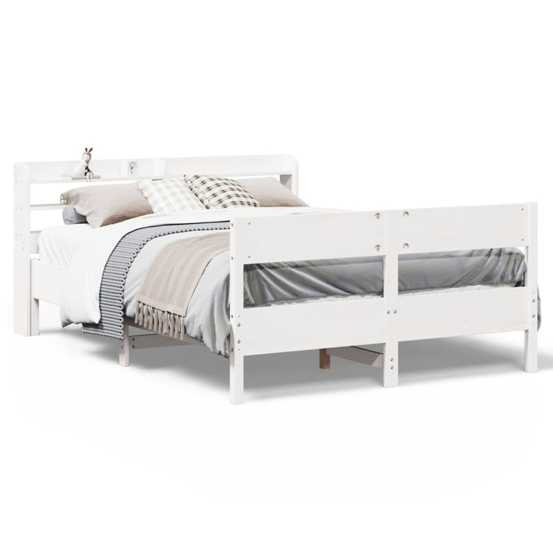 vidaXL fehér tömör fenyőfa ágy matrac nélkül 150 x 200 cm