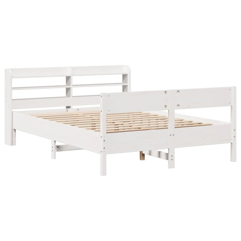 vidaXL fehér tömör fenyőfa ágy matrac nélkül 150 x 200 cm