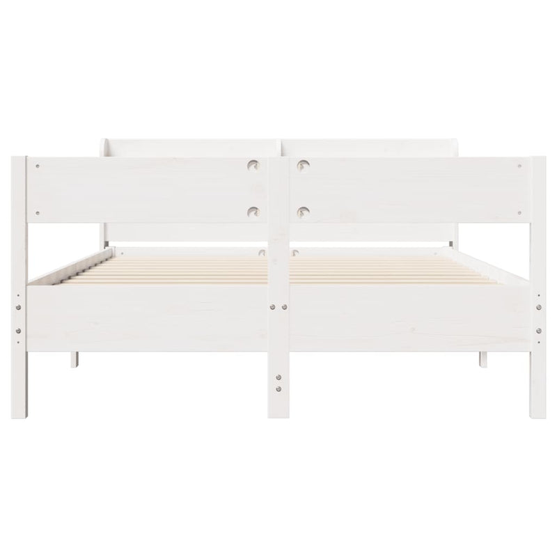 vidaXL fehér tömör fenyőfa ágy matrac nélkül 150 x 200 cm
