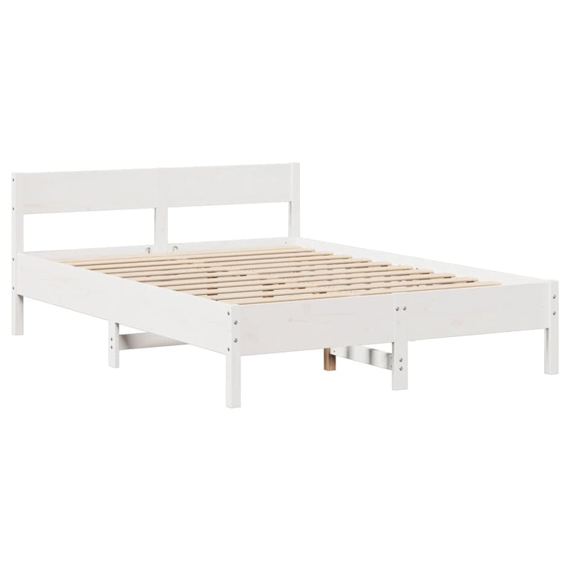 vidaXL fehér tömör fenyőfa ágy matrac nélkül 150 x 200 cm