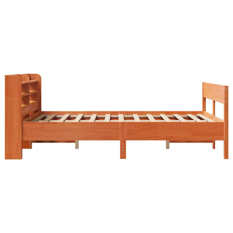 vidaXL viaszbarna tömör fenyőfa ágy matrac nélkül 120 x 200 cm