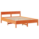 vidaXL viaszbarna tömör fenyőfa ágy matrac nélkül 135 x 190 cm