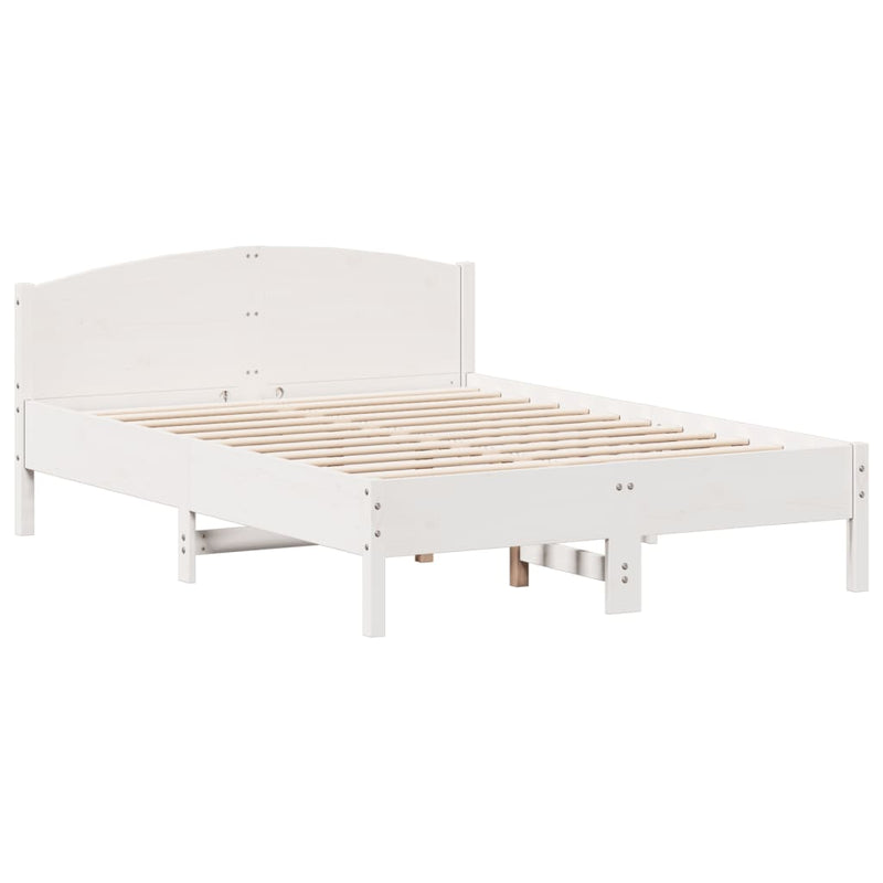 vidaXL fehér tömör fenyőfa ágy matrac nélkül 120 x 200 cm