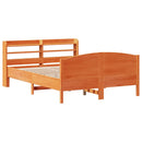 vidaXL viaszbarna tömör fenyőfa ágy matrac nélkül 135 x 190 cm