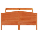 vidaXL viaszbarna tömör fenyőfa ágy matrac nélkül 135 x 190 cm