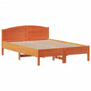 vidaXL viaszbarna tömör fenyőfa ágy matrac nélkül 135 x 190 cm