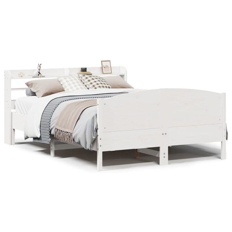 vidaXL fehér tömör fenyőfa ágy matrac nélkül 120 x 190 cm