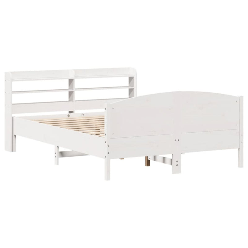 vidaXL fehér tömör fenyőfa ágy matrac nélkül 120 x 190 cm