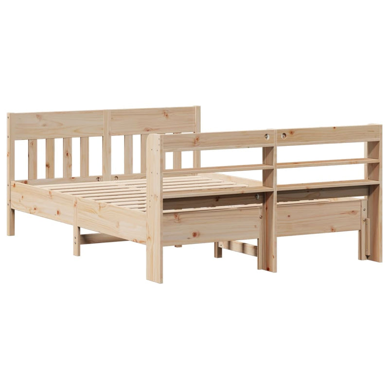 vidaXL tömör fenyőfa ágy matrac nélkül 150x200 cm