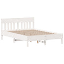 vidaXL fehér tömör fenyőfa ágy matrac nélkül 135 x 190 cm