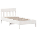vidaXL fehér tömör fenyőfa ágykeret matrac nélkül 90 x 190 cm