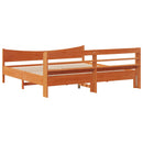 vidaXL viaszbarna tömör fenyőfa ágykeret fejtámlával 200 x 200 cm